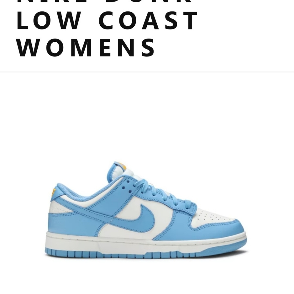 NIKE DUNK LOW COAST WOMEN'S BLUE AND WHITE LEATHER SNEAKERS